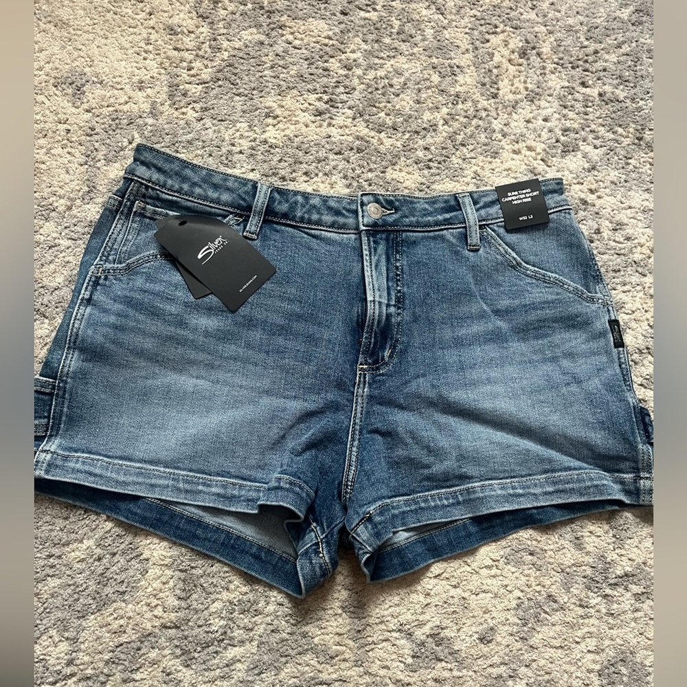 NWT silver Jean shorts
